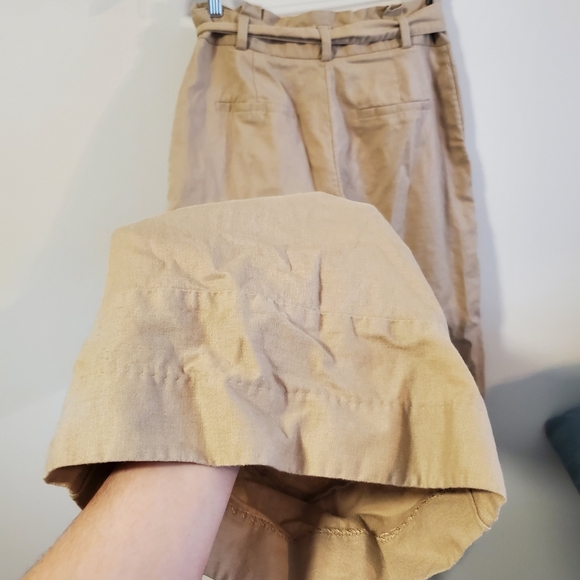 Banana Republic Blake crop khaki trousers size 6 petite linen blend lightweight - Picture 12 of 12